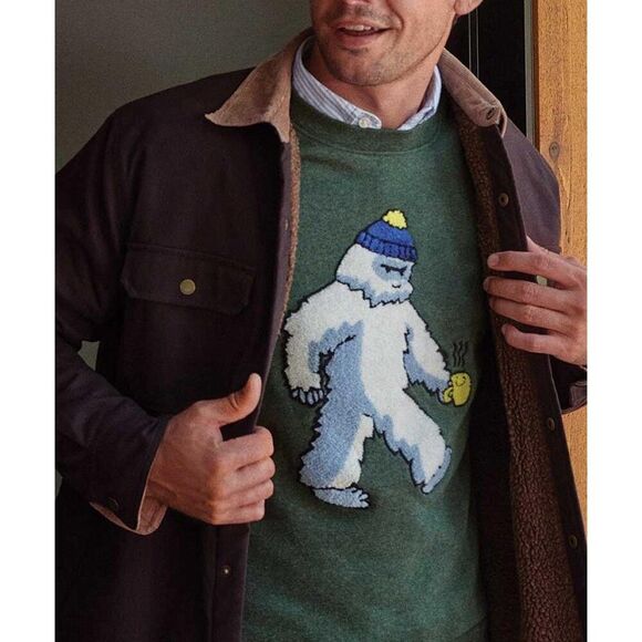 BONOBOS Critter Supersoft Fleece Crew Sweater Embroidered Long Sleeve S 283302 - Picture 3 of 9